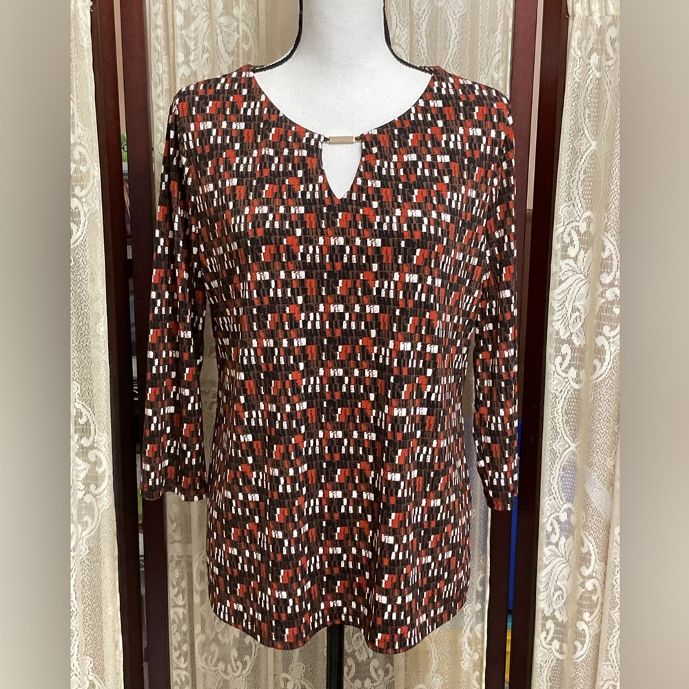LAURA ASHLEY PRINT TOP - SZ MEDIUM